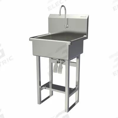 SANI-LAV Wash Station: 46 1/2 in Overall Ht, 20 in Bowl Lg, 9 in Bowl Dp, 2 gpm Flow Rate - One-Station Freestanding Hand Sinks with Faucets