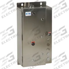 EATON NEMA Magnetic Motor Starter: Non-Reversing, 3 Poles, NEMA Size 1, 27 A, 208V AC Coil (MPN ECN0514EAA-R63/D). Key specifications — attr211388: EATON; attr951451: 1NO/1NC; attr951453: 208V AC; attr951489: Three; attr984425: 1NO/1NC; attr984429: Pilot Light; attr997361: None (Not Applicable to Electronic Overloads).