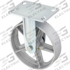 APPROVED VENDOR Plate Caster: Rigid, No Brake, Iron, 8 in Wheel Dia, 2 in Wheel Wd, Slot, Rectangle (MPN BHS-C080R-16). Key specifications — Wheel Bearing Type: Roller; Wheel/Tread Color: Silver; Brand: APPROVED VENDOR; Caster Type: Rigid.