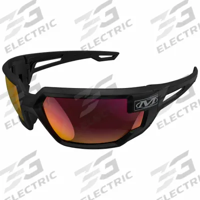 MECHANIX WEAR Safety Glasses: Fire Lens, Full-Frame, Metal Detectable, Black Frame - Padded Comfort-Fit Safety Glasses