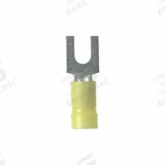 PANDUIT StrongHold(TM) EV10-8FB-Q Loose Piece Forks: Yellow, Vinyl, #8 Stud Size, Std Fork, 600 V. Key specifications — Barrel Style: Funnel Entry; Manufacturer Part Number: EV10-8FB-Q; Brand: PANDUIT; Series: EV10.