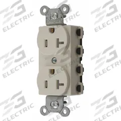 HUBBELL Receptacle: Duplex, 5-20, Light Almond, 125V AC, 20 A, 2 Pole / 3 Wire (MPN SNAP5362LATRA)