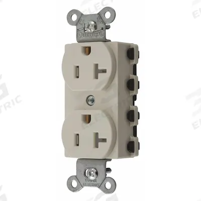 HUBBELL Receptacle: Duplex, 5-20, Light Almond, 125V AC, 20 A, 2 Pole / 3 Wire (MPN SNAP5362LATRA) - General Purpose Receptacles