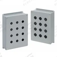 HOFFMAN Push Button Enclosure: 22mm, 1 Holes, Carbon Steel, NEMA 12 (MPN E1PBG). Key specifications — Brand: HOFFMAN; Environments & Applications: Indoor Dust & Water Droplets.