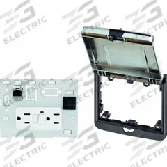 MURRELEKTRONIK Data Interface Port: ABS (Lid)/Polyamide (Housing), Cat5e RJ45, 3 A Fuse, 250 V AC (MPN 4000-68523-4110001). Key specifications — Manufacturer Part Number: 4000-68523-4110001; Brand: MURRELEKTRONIK; Resets: 3 A Fuse; IP Rating: IP65; Panel Configuration: Cat5e RJ45; Panel Terminations: RJ45.