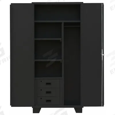 JAMCO Storage Cabinet: 36 in x 24 in x 78 in, 3 Shelves, 3 Drawers - Industrial Combination Cabinets with Drawers