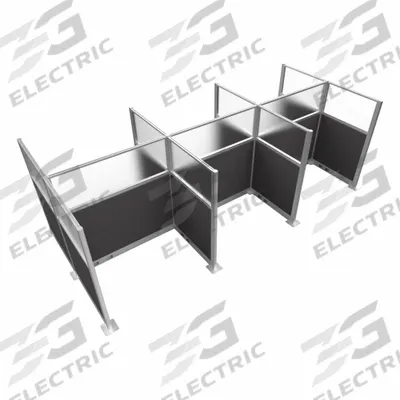 VERSARE Cubicle Kit: 72 in Overall Ht, 48 in_72 in Overall Wd, 9 Panels - Modular Cubicle Walls