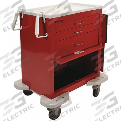LAKESIDE General Medical Supply Cart with Drawers: Steel, (2) Swivel/(2) Swivel with Brake - General Medical Supply Carts with Drawers