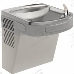 ELKAY Drinking Fountain: On-Wall, 19 13/16 in Ht, Front Pushbar/Side Pushbar, Non-Refrigerated, Gray (MPN EZSDL). Key specifications — Housing Color: Gray; Brand: ELKAY; Housing Material: Stainless Steel; Housing Finish: Granite; Chilling Capacity: Non-Refrigerated.