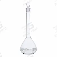 GLOBE SCIENTIFIC Glass Flasks: 200 mL, Colorless, B, 0.2 mL, Includes Closure, 210 mm Overall Ht (MPN 8250200). Key specifications — Tolerance: 0.2 mL; Body Color: Colorless; Brand: GLOBE SCIENTIFIC; Compatible with Stopper Size: 16; USP Specification: Type I.