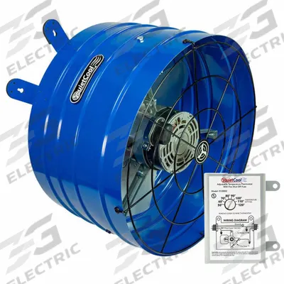 QUIETCOOL Attic Exhaust Fan: Gable Mount, Electric Motor, Max. 3,000 sq ft Attic - Gable-Mount Attic Exhaust Fans