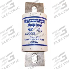 Semiconductor Fuse: A70Q Series, Fast-Acting, 350 A, 700 V AC, 650 V DC DC Volt Rating (MPN A70Q350-4). Key specifications — Series: A70Q; Brand: MERSEN; Voltage Type: AC/DC.