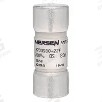 Semiconductor Fuse: A70QS Series, Fast-Acting, 80 A, 700 V AC, 700 V DC DC Volt Rating (MPN A70QS80-22F). Key specifications — Series: A70QS; Brand: MERSEN; Voltage Type: AC/DC.
