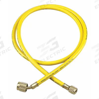 YELLOW JACKET Hose: 6 ft Lg, 45° Angle, Yellow, Rubber - Charging Hoses
