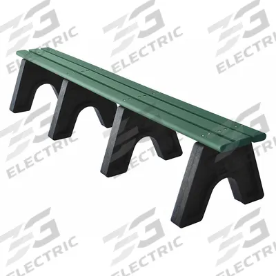 ULTRASITE Outdoor Bench: Sport, 96 in Overall Lg, 18 in Overall Ht, Green, Black - Vandal Resistant Resinwood Benches