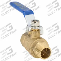 APPROVED VENDOR Manual Two-Way Ball Valve: 1/2 in, Brass, Straight, MNPT x FNPT, Full Port Ball Port (MPN G-MBB-50). Key specifications — Brand: APPROVED VENDOR; Handle: Lever.