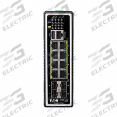 EATON TRIPP LITE Ethernet Switch: Managed, DIN Rail, 8 Ports, RJ45, 1x Console/(8) 10/100/1000 MBps (MPN NGI-M08C4POE8-2). Key specifications — Port Type: RJ45; Manufacturer Part Number: NGI-M08C4POE8-2; Brand: EATON TRIPP LITE; Features: 8 Auto-Negotiating RJ45 and 4 GbE SFP Ports Connect Devices Over a LAN; IP Rating: IP30; Mounting Location: DIN Rail; Network Interface: (8) 10/100/1000 MBps.