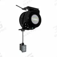 HUBBELL WIRING DEVICE-KELLEMS Extension Cord Reel: Ratchet Lock, 45 ft Cord Lg, 12 AWG, SJO, 5-20P (MPN HBLM45123BLKR220M1). Key specifications — Retractable Cord Ending NEMA Configuration: 5-20R; Feeder Cord Ending NEMA Configuration: 5-20P; Brand: HUBBELL WIRING DEVICE-KELLEMS.