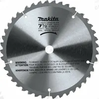 MAKITA Circular Saw Blade: 7 1/2 in Blade Dia., 40 Teeth, 0.08 in Cut Wd, 5/8 in Arbor Size, Carbide (MPN A-90912). Key specifications — attr1116119: MAKITA; attr1145631: Wood.