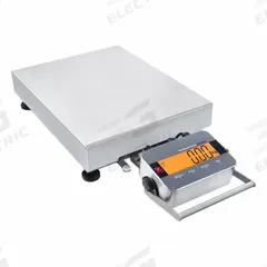 OHAUS Industrial Bench Scale: 16 1/2 in x 21 5/8 in, IP65/IP66, Front-Mounted, Stainless Steel (MPN i-D33XW150B1L5 AM). Key specifications — attr1341383: USB; attr1341384: 0.05 lb/20 g; attr1341400: OHAUS; attr1383935: Stainless Steel.