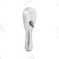 MILWAUKEE Hand Ratchet: Pear, Reversible, 3 in Overall Lg, Chrome, 4° Min Arc Swing, Non-Magnetic (MPN 48-22-9003). Key specifications — attr1205598: Reversible; attr1205605: Quick-Release Not Included; attr1205626: Chrome; attr1205607: Pear; attr1205624: MILWAUKEE.