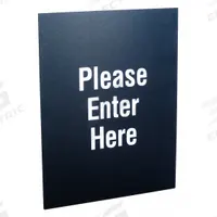 VISIONTRON Acrylic Sign: Black, Please Enter Here (Double Sided) Message, 11 in Overall Lg (MPN PS811-01BK). Key specifications — Brand: VISIONTRON; Color: Black; Message: Please Enter Here (Double Sided); For Use With: Post Sign Frames; Material: Acrylic.