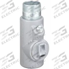 Sealing Fitting - Vertical: Iron, 1/2 in Trade Size, Male to Female, 3 5/8 in Overall Lg (MPN EYDM-50). Key specifications — Brand: APPLETON ELECTRIC; Connection Type: Threaded; Thread Gender: Male to Female; Ends - Hazardous Fittings: 1/2 in FNPT x 1/2 in MNPT; Material: Iron; Hazardous Location Rating: Class II, Division 1 and 2, Groups E, F, G; Thread Type: NPT; Standards: UL 886.
