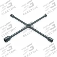 KEN-TOOL Lug Nut Wrench: 4 Wrench Heads, 24 mm_27 mm_30 mm_33 mm Wrench Head Size, 6-Point, Metric (MPN TM95). Key specifications — Measurement Type: Metric; Socket Shape: 6-Point; For Vehicle Type: Heavy Duty Trucks; Finish: Electrostatic Paint; Leverage Bar Hole: Leverage Bar Hole Included; Compatible with Product Type: Standard Lug Nuts; Brand: KEN-TOOL; Tool Type: Cross Lug Wrench.