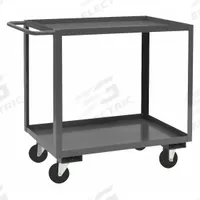 APPROVED VENDOR Utility Cart: 1,400 lb, 48 in L x 18 in W Shelf, 2 Shelves, Gray, Flat (MPN RSC-1830-2-5PO-95). Key specifications — Caster/Wheel Configuration: (2) Rigid; Brand: APPROVED VENDOR; Caster Wheel/Tread Material: Polyolefin.
