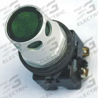 EATON Illuminated Push Button: Illuminated, Extended Profile, Metallic, 30 mm, 1NO (MPN HT8GDGAF7). Key specifications — Brand: EATON; Action: Momentary; Series: HT800; Push Button Material Type: Metallic.