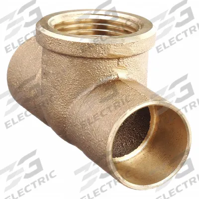 NIBCO Sweat Fitting Tee: 1 1/4 in CTS x 1 1/4 in CTS x 1/2 in Pipe - Low-Lead Cast Copper & Bronze Tube Fittings