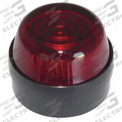EATON Pilot Light Lens: 30 mm Panel Mounting Hole Dia, Red, Fresnel, Incandescent/LED, E34 (MPN E34G2). Key specifications — Brand: EATON; Compatible with Series: E34; Lens Material: Glass.