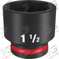 MILWAUKEE Standard Impact Socket: 1/2 in Drive Size, SAE, 1 1/2 in Socket Size, 6-Point, Std (MPN 49-66-6218). Key specifications — attr1215501: MILWAUKEE; attr1215515: Black Phosphate; attr1215518: 1-1/2 in.