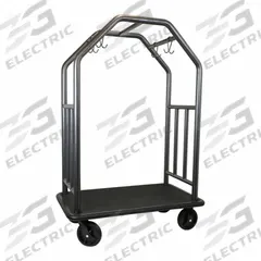 HOSPITALITY 1 SOURCE Bellman Cart: 48 in Overall Lg, 27 in Overall Dp, 71 in Overall Ht, Black (MPN CCRDBL01). Key specifications — Brand: HOSPITALITY 1 SOURCE; Frame Finish: Coastal Hammertone; Product Type: Bellman Cart.
