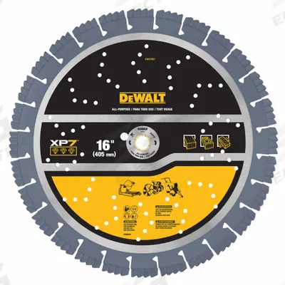 DEWALT Diamond Saw Blade: Block/Brick/Concrete, 16 in Blade Dia., 1 in Arbor Size - Concrete & Asphalt-Cutting Blades
