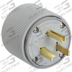BRYANT Straight Blade Plug: 5-30P, 125V AC, 30 A, 2 Pole, 3 Blade, Gray (MPN 9530NP)