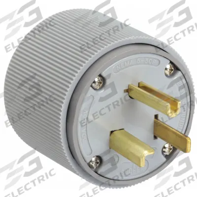 BRYANT Straight Blade Plug: 5-30P, 125V AC, 30 A, 2 Pole, 3 Blade, Gray (MPN 9530NP) - General Purpose Plugs