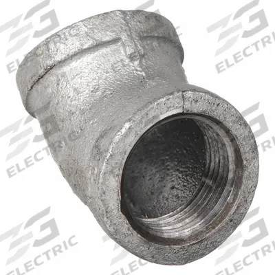 APPROVED VENDOR Metal Pipe Elbow: 45° Elbow, 1 1/4 in x 1 1/4 in, Malleable Iron (MPN 5P836) - Medium-Pressure Threaded Pipe Fittings