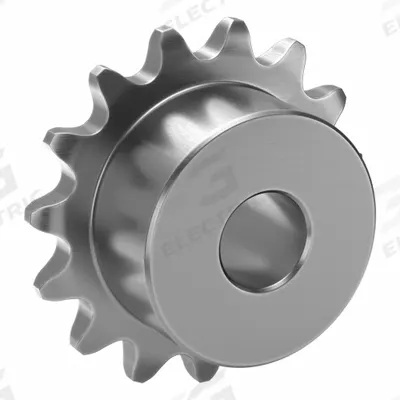 TSUBAKI Single Strand Sprocket: One-Sided Hub, For Single Strands, 35, 15 Teeth - Size 35 Plain-Bore Roller Chain Sprockets