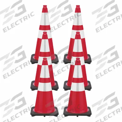 MR. CHAIN Traffic Cone: MUTCD/NCHRP-350, 28 in Cone Ht, Red, High-Intensity Prismatic - Traffic Cones for Roadway Use