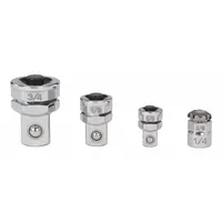 PROTO Socket Adapter Set: 1/2 in_1/4 in_3/8 in Output Drive Size, Square, 1 1/2 in Overall Lg, Proto (MPN JHA4S). Key specifications — attr1204997: Square; attr1205006: PROTO; attr1204986: Chrome; attr1205002: Locking Not Included.