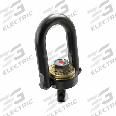 JERGENS Hoist Ring: Pivot/Swivel, w/Indicator, Black Oxide-Coated Steel, 1/2"-13 - Force-Indicating Pivot & Rotate Hoist Rings