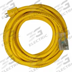 SOUTHWIRE Extension Cord: Outdoor Use, 50 ft Lg, Outlet, 5-20P, 10/3, SJTOW, Yellow, Power Indicator (MPN 26188802). Key specifications — Brand: SOUTHWIRE; Temperature Rating: -40 Degrees to 140 Degrees F; NEMA Plug Configuration: 5-20P.