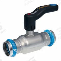 APOLLO Ball Valve: 1 1/2 in, Stainless Steel, Straight Valve Body, Press x Press, One-Piece, Lever (MPN 123457184). Key specifications — Brand: APOLLO; Handle: Lever.
