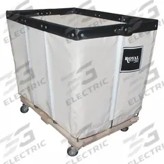 ROYAL BASKET TRUCKS Basket Truck: 14.9 cu ft, 600 lb, 36 in L x 26 in W x 27 1/2 in H, White, Wood (MPN G12-CCW-PMA-3UNN). Key specifications — Brand: ROYAL BASKET TRUCKS; Liner Color: White; Caster/Wheel Configuration: (4) Swivel; Assembled/Unassembled: Assembled.