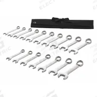 WESTWARD Combination Wrench Set: Alloy Steel, Satin, 17 Tools, 15° Head Offset Angle, Offset, Pouch (MPN 54DG05). Key specifications — attr309520: Satin; attr309519: Alloy Steel; attr324929: WESTWARD; attr309512: Pouch; attr309522: No; attr309533: No.