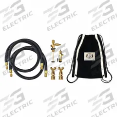 JB INDUSTRIES Hose Set: Line 3/8 in SAE Female, 4 ft Lg (MPN VL-200). Key specifications — Valve Type: Slide Valve; Brand: JB INDUSTRIES; Application: Evacuation and Recovery; Includes: Valve Core Removal Tool with Slide Valve Side Port; Product Type: Hose Set.