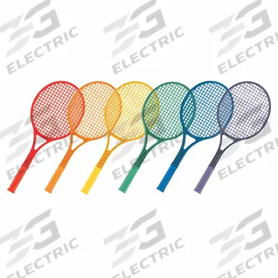 CHAMPION SPORTS Tennis Racket Set: Indoor, 11 in Handle Lg, Plastic, Plastic, 21 in Lg - Tennis Rackets