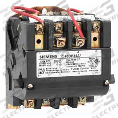 SIEMENS NEMA Magnetic Contactor: Non-Reversing, 3 Poles, NEMA Size 2-1/2, 60 A (MPN 40GP32AA). Key specifications — Brand: SIEMENS.