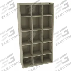 TENNSCO Cubby Cabinet: 34 1/2 in x 13 1/2 in x 66 in, 15 Compartments, 10 1/8 in x 13 1/2 in x 66 in (MPN CC-66SD). Key specifications — Material: Steel; Brand: TENNSCO; Color: Beige.